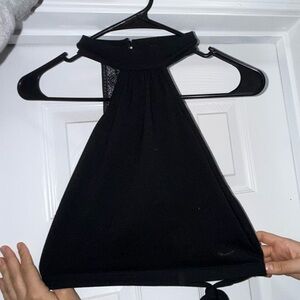 Black cropped triangle blouse!